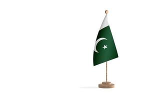 pakistan flaggstång med vit Plats bakgrund bild foto