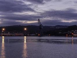 soluppgång i de ferrol flodmynning foto