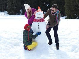 vinter- familj roligt foto