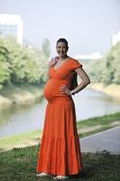 Lycklig graviditet porträtt foto