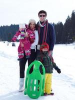vinter- familj roligt foto
