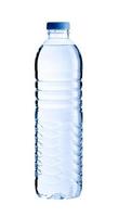 plast ren vatten flaska isolerat på vit bakgrund, sjukvård och skönhet hydratisering begrepp foto