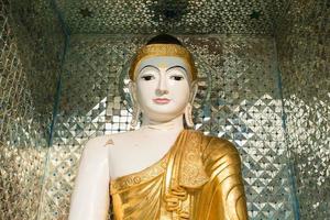 de buddha staty i burmesiska stil belägen i shwedagon pagod område, yangon stad av myanmar. foto