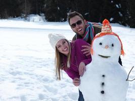 vinter- familj roligt foto