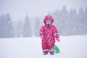 familj i snö foto