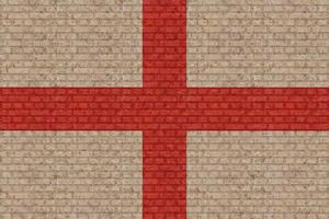 3d flagga av England på tegel vägg foto