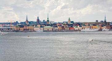 panorama av stockholm stad i höst dag, Sverige foto