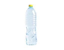 plast vatten flaska isolerat på vit bakgrund med klippning väg, mineral, friska begrepp. foto