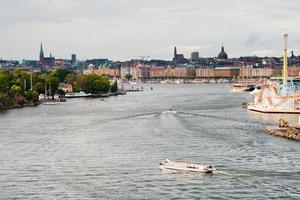 panorama av stockholm stad i höst dag, Sverige foto