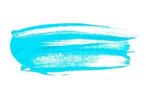 ljus blå borsta isolerat på vit bakgrund. blå vattenfärg foto