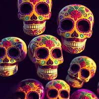 mexikansk socker skalle flera olika skallar foto
