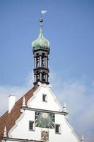 rotenburg, Tyskland, 2014. gammal klocka torn i rothenburg foto