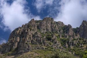 skön se av de berg topp och demerdzhi rocks. berg landskap. foto