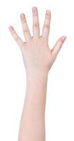 fem fingrar hand gest isolerat på vit foto