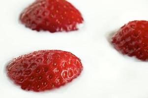 jordgubbar och mjölk foto