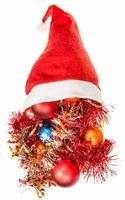 jul dekorationer spill över röd santa hatt foto
