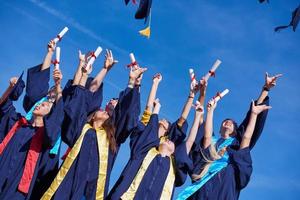 hög skola examinerade studenter foto