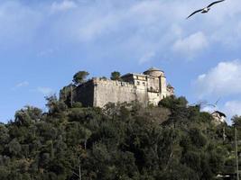 Portofino, Italien, slott brun se foto