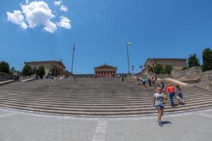 philadelphia, USA - 19 juni, 2016 - turist på klippig museum av konst flyg av steg foto