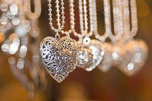 valentine silver hjärta kärlek halsband foto