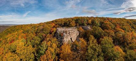 Coopers Rock State Park har utsikt över Cheat River i West Virginia med höstfärger foto