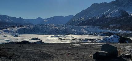 snöig matanuska glaciär i alaska foto