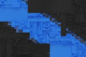 abstrakt 3D-rendering med kaotiska rektanglar foto