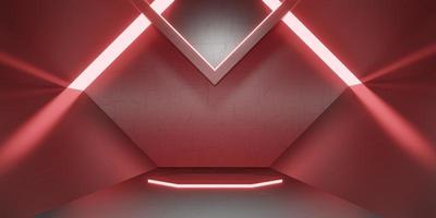 neon podium teknologi tunnel laser ljus passage neon ljus 3d illustration foto