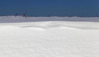 upplyst av solig snö foto