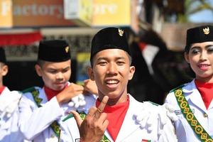 ubud, indonesien - augusti 17 2016 - oberoende dag är fira Allt runt om i de Land foto