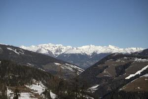 dolomiter snö panorama val badia armentara foto