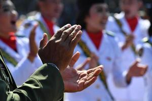 ubud, indonesien - augusti 17 2016 - oberoende dag är fira Allt runt om i de Land foto