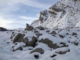 fläktar berg dolomiter i vinter- panorama foto