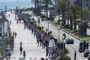 genova, Italien - Maj 27 2017 - påve francis besöker genua foto