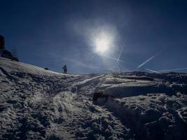 dolomiter snö panorama val badia armentara foto