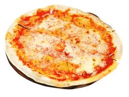 italiensk pizza margherita på trä- styrelse foto