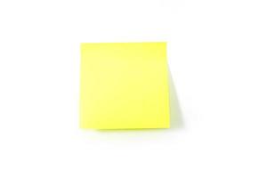 gul klibbig anteckningar isolerat på en vit bakgrund. foto