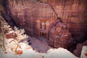 skattkammaren. forntida stad Petra, Jordanien foto