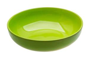 grön skål på vit bakgrund foto