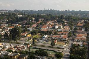horisont se med olika byggnader och skyskrapor i sao paulo stad foto