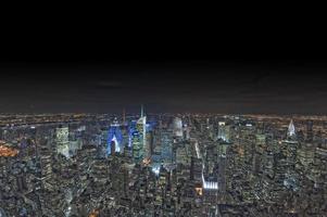 ny york natt se panorama stadsbild foto