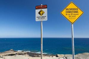 Nej simning fara tecken i hawaii foto