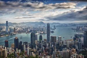 hong kong panoramautsikt från toppen foto