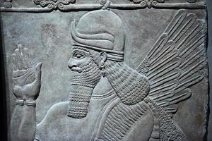 gammal babylonia och assyrien bas lättnad foto