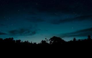 starry himmel på natt landskap. foto