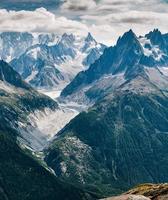 vallee blanche från lac blanc, france foto