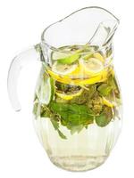 glas tillbringare med naturlig citronsaft dryck foto