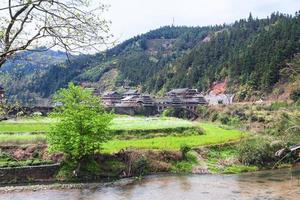 chengyang by med bro från trädgårdar foto