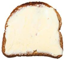 bröd och råg Smör smörgås isolerat foto