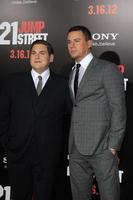 los angeles 13 mars - jonah hill, channing tatum anländer till 21 jump street premiären på Graumans Chinese den 13 mars 2012 i los angeles, ca foto